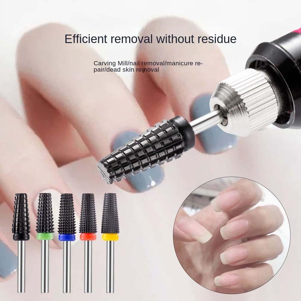 LOMBARD Mũi Khoan Móng Tay Bằng Gốm Sứ Màu Đen Bền Bỉ Cho Nữ / Bé Gái