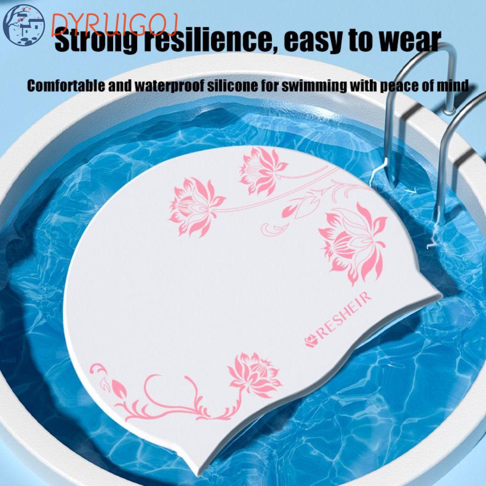 DYRUIDOJ Mũ Bơi Silicone Co Giãn Bảo Vệ Tai Chống Thấm Nước Thân Thiện Với Môi Trường Cho Nữ