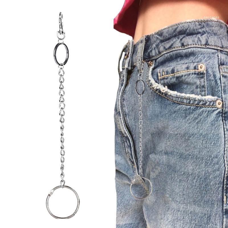 Móc Chìa Khóa Dạng Dây Xích Quần Jean Đơn Giản Chống Thất Lạc