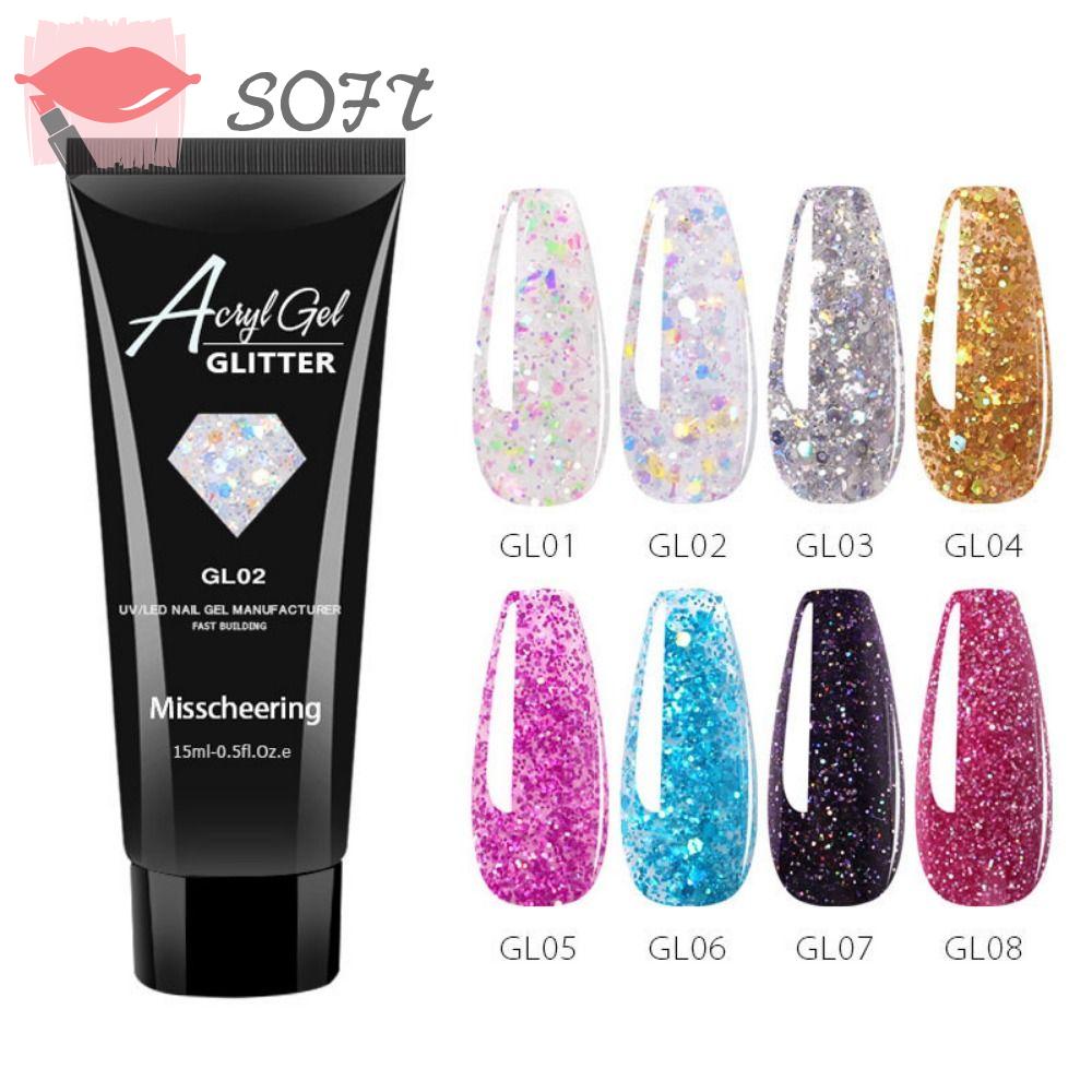 SOFTNESS Gel Nối Dài Móng Tay UV Kiểu Pháp Thời Trang Cho Nữ
