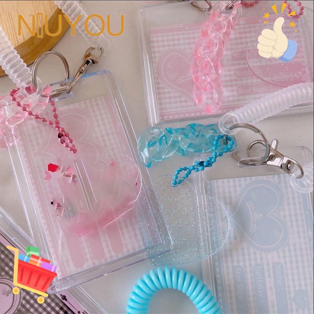 NIUYOU Set 2 Bao Đựng Thẻ ID Bằng Acrylic Trong Suốt Sáng Tạo