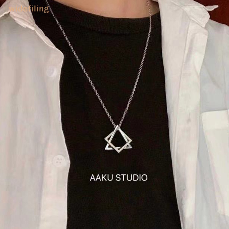 Dây Chuyền Mặt Tam Giác / Vuông Bằng Thép Titan Thời Trang Đường Phố Cho Nam Và Nữ