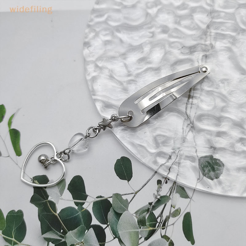 Kẹp Tóc Kim Loại Mạ Vàng / Bạc Y2K Hình Ngôi Sao / Trái Tim Xinh Xắn Cho Nữ