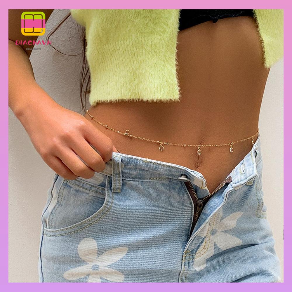 DIACHAVN Dây Xích Đeo Hông Bằng Thủy Tinh Pha Lê Thời Trang Gợi Cảm Cho