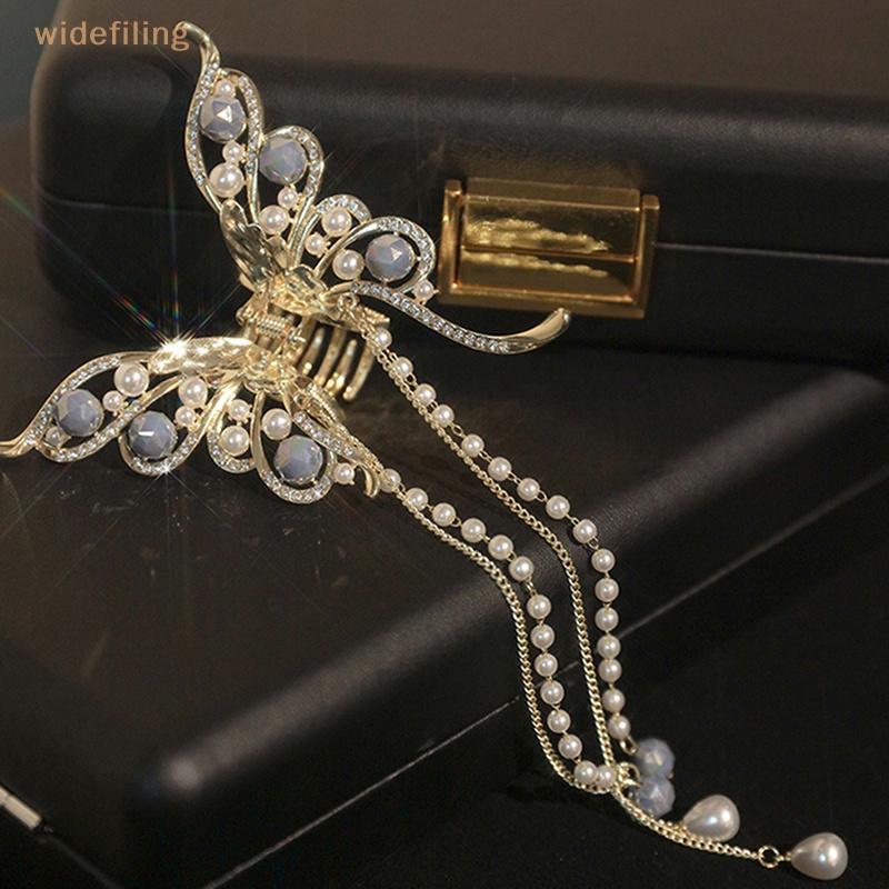 Kẹp Tóc Cá Mập Đính Ngọc Trai Và Pha Lê Thời Trang Hàn Quốc Cho Nữ