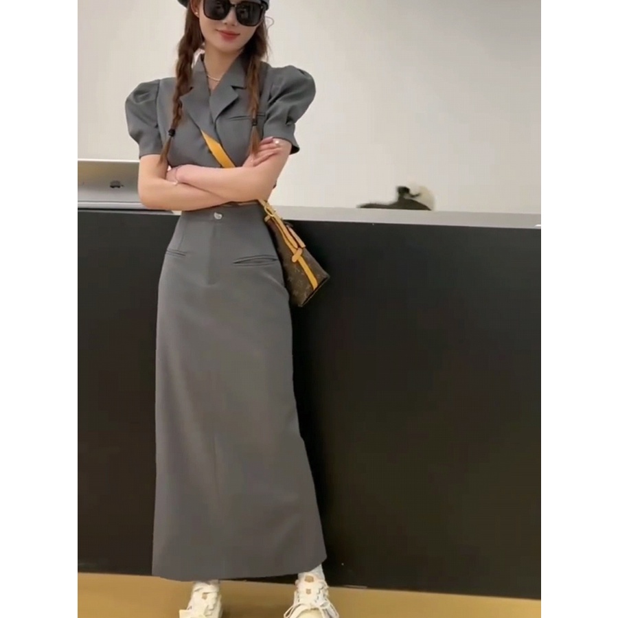 Set Áo Tay Phồng Và Chân Váy Lưng Cao Thời Trang Dành Cho Nữ