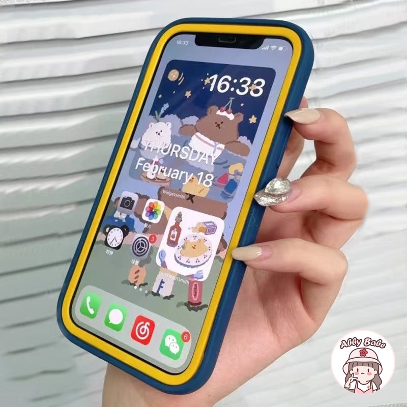 Ốp Điện Thoại TPU Silicon Mềm Mặt Nhám Màu Cam / Kem Hình Vuông 3 Trong 1 Cho IPhone 14 Pro Max 12 11 Pro Max X XS XR 7Plus