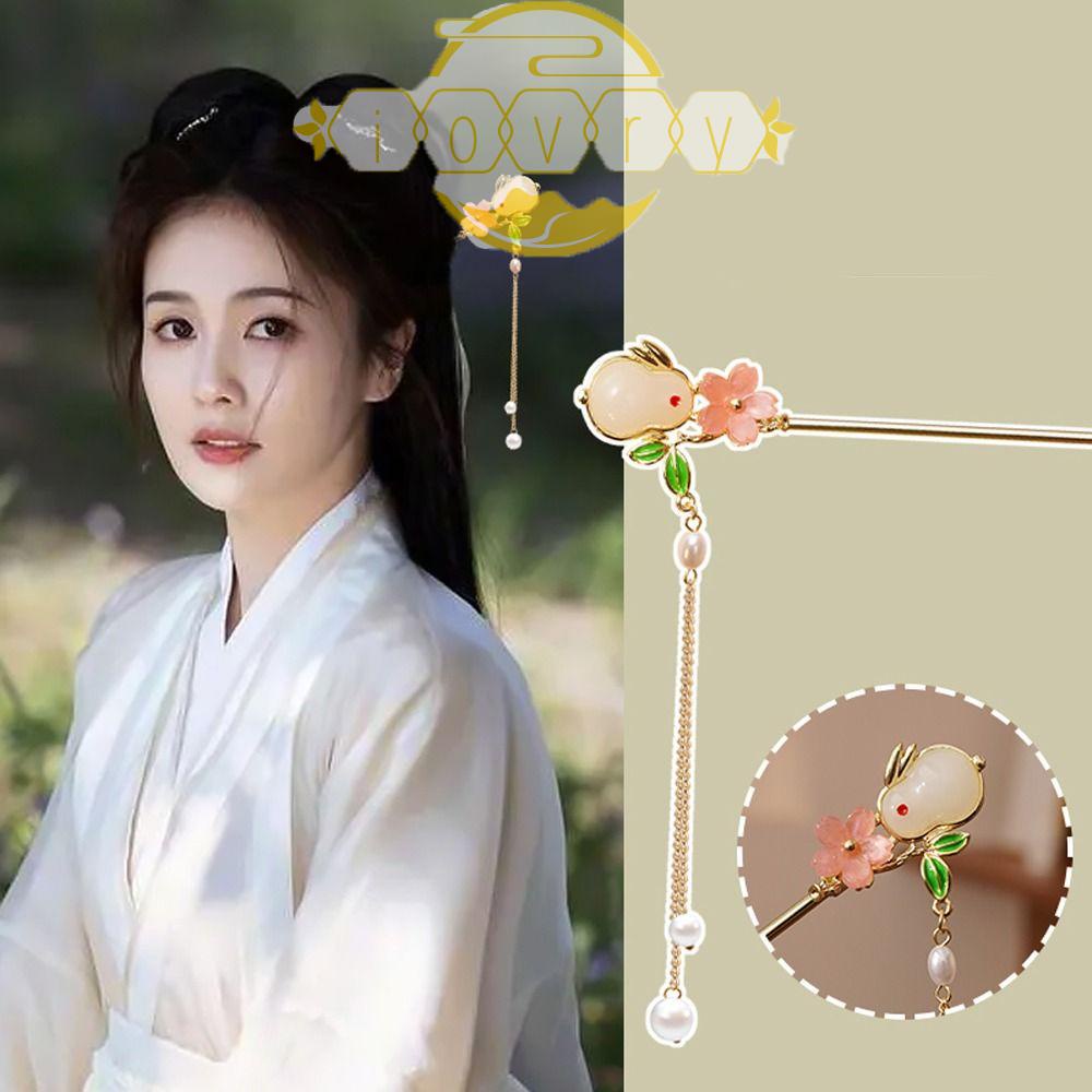 IVORY Trâm Cài Tóc Hình Thỏ Phong Cách Trung Hoa Cổ Điển Ngọt Ngào Mới