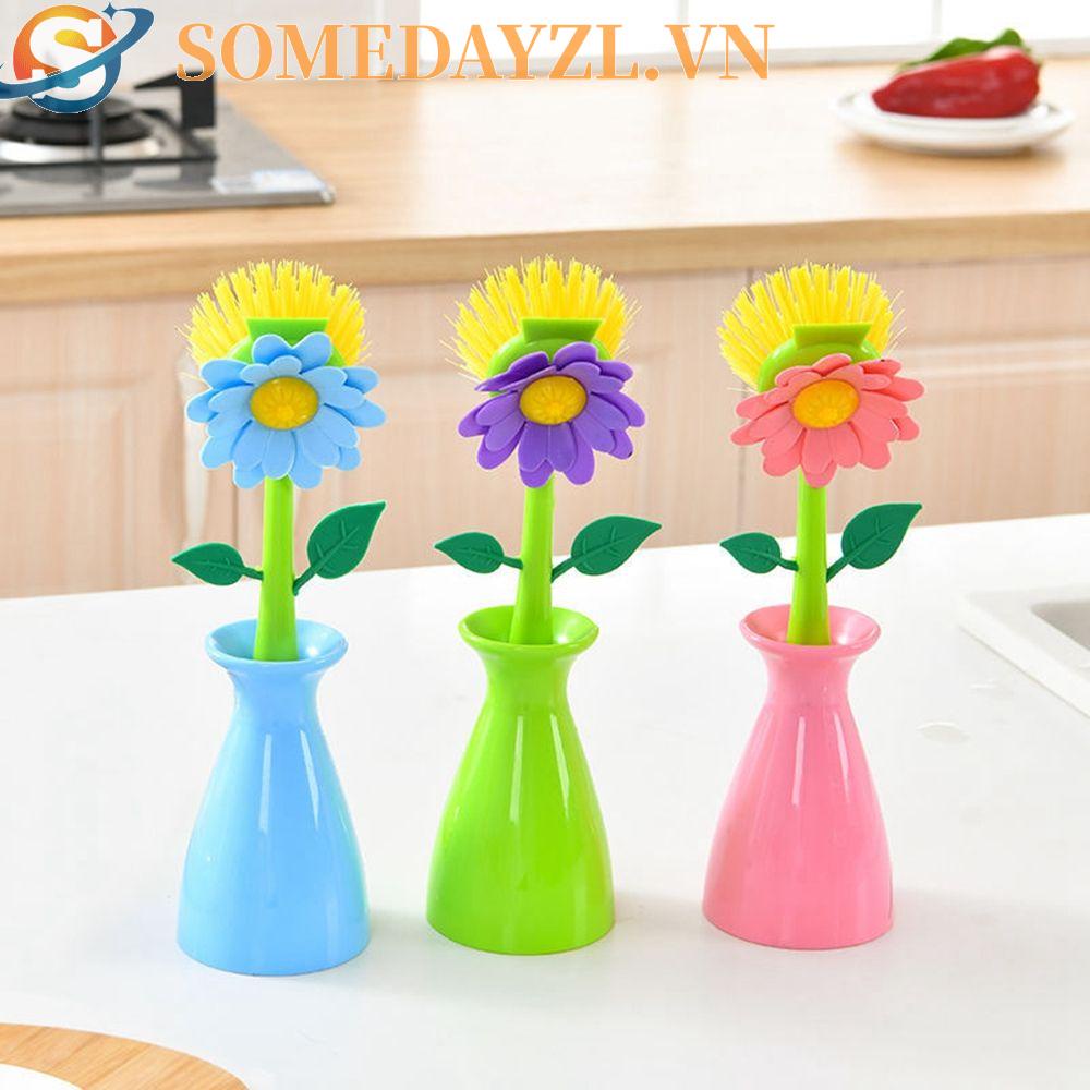 SOMEDAYZL Bàn Chải Rửa Chén Bát Có Tay Cầm Tháo Rời Được Thiết Kế Dễ Thương Sáng Tạo