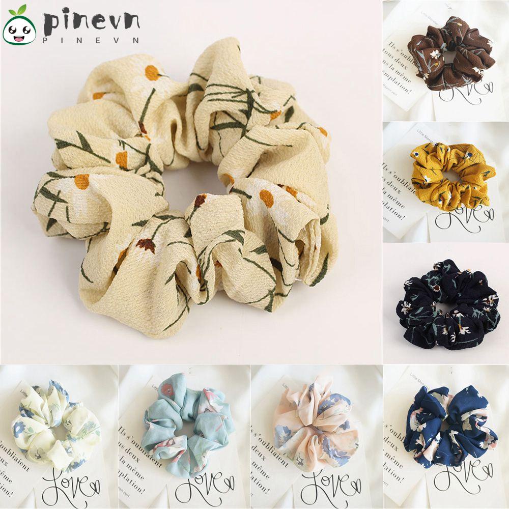 PINEVN Dây Cột Tóc Đuôi Ngựa In Họa Tiết Hoa Xinh Xắn Thời Trang Giá