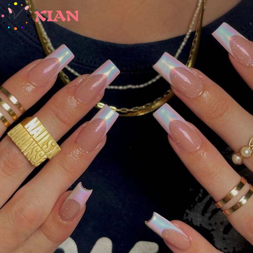 XIANTIN Bộ Móng Tay Giả Che Phủ Toàn Diện Đầu Vuông Có Thể Tháo Rời