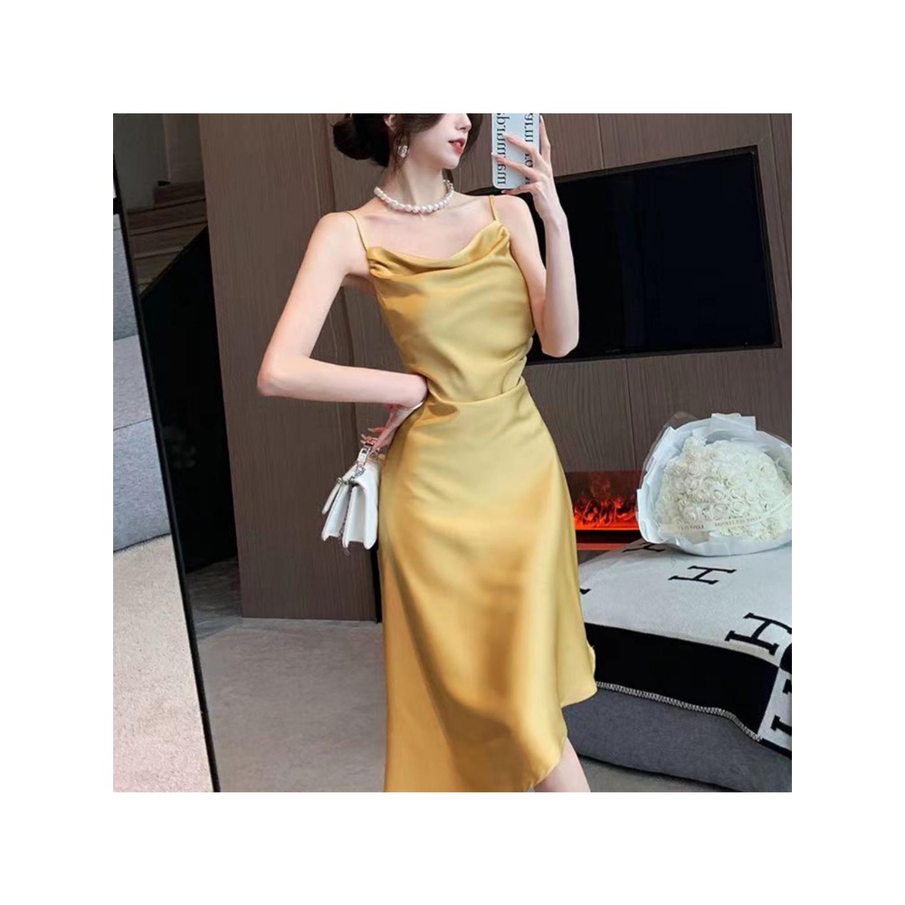 MQAQ Đầm Dài Hai Dây Phong Cách Hepburn Cổ Điển Thời Trang Mùa Hè Dành Cho Nữ