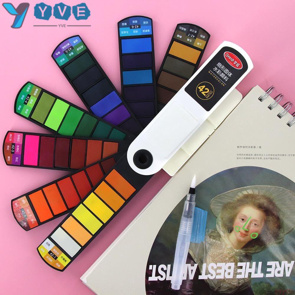 YVE Bộ Màu Nước 18 / 24 / 36 / 42 Màu Kèm Cọ Vẽ Chuyên Dụng