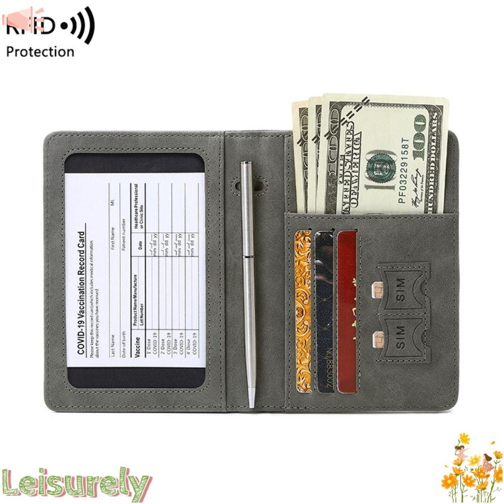 LEILY Vỏ Bọc Hộ Chiếu Chất Liệu Da Chống Trộm RFID