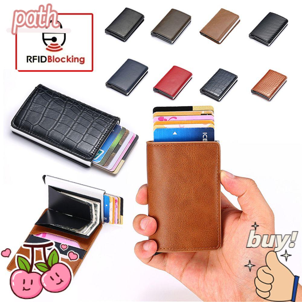 PATH Ví Da Đa Chức Năng Bật Lên Bằng Da PU RFID