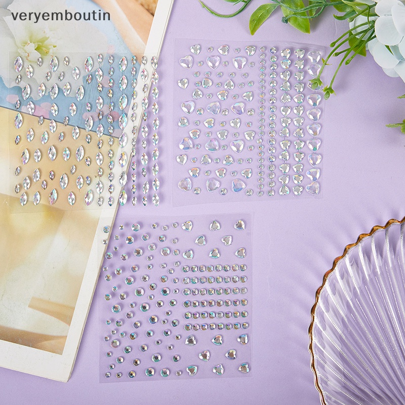 1 Tờ Nhãn Dán Trang Điểm Mắt Họa Tiết Kim Cương Lấp Lánh