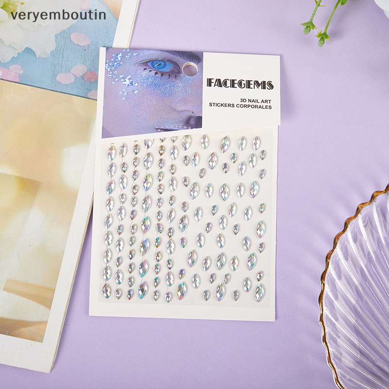 1 Tờ Nhãn Dán Trang Điểm Mắt Họa Tiết Kim Cương Lấp Lánh