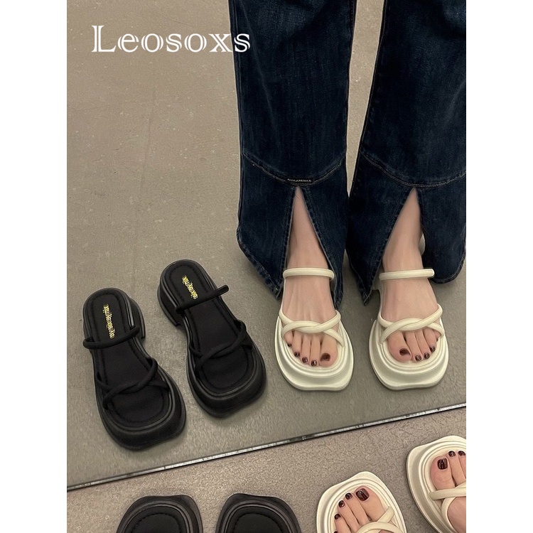 Leosoxs dép sandal nữ dép bánh mì nữ thời trang dép đế cao Chống Trượt 070703