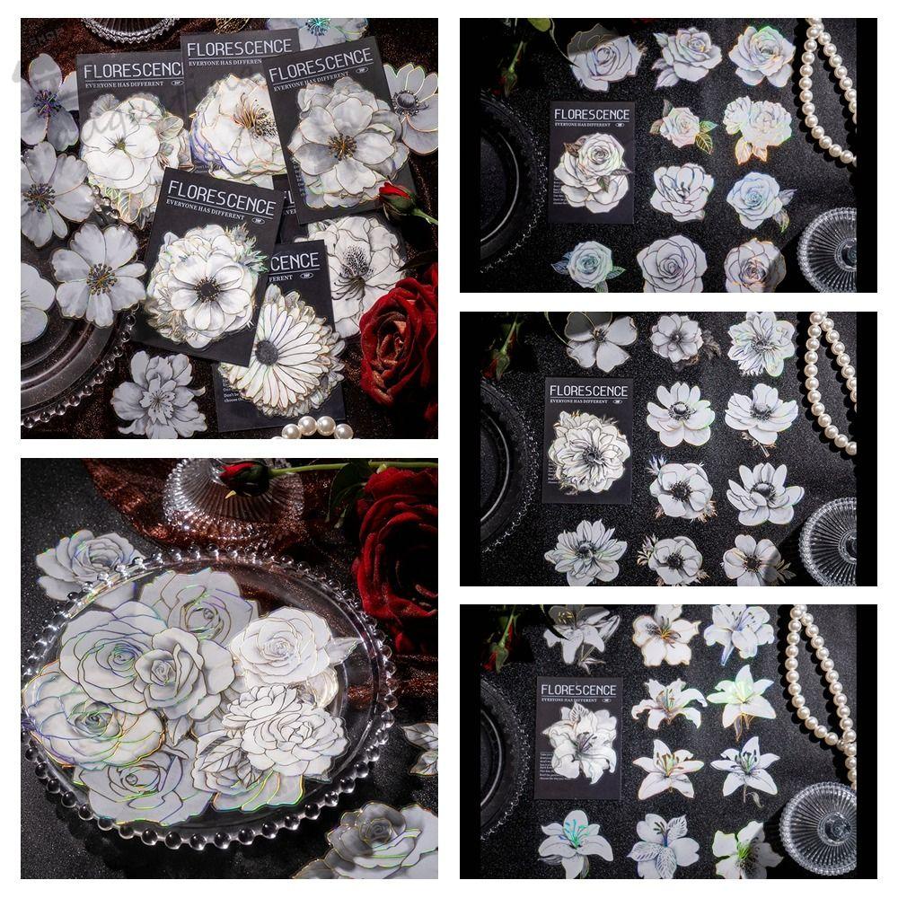 AUGUSTINA Miếng Dán Trang Trí Hình Hoa Hồng / Mẫu Đơn Phong Cách Hàn Quốc Độc Đáo DIY