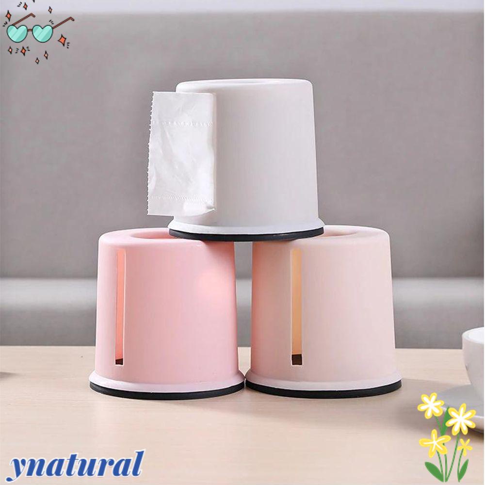 YNATURAL Hộp Đựng Khăn Giấy Đa Năng Hình Tròn Bằng Nhựa Ốp