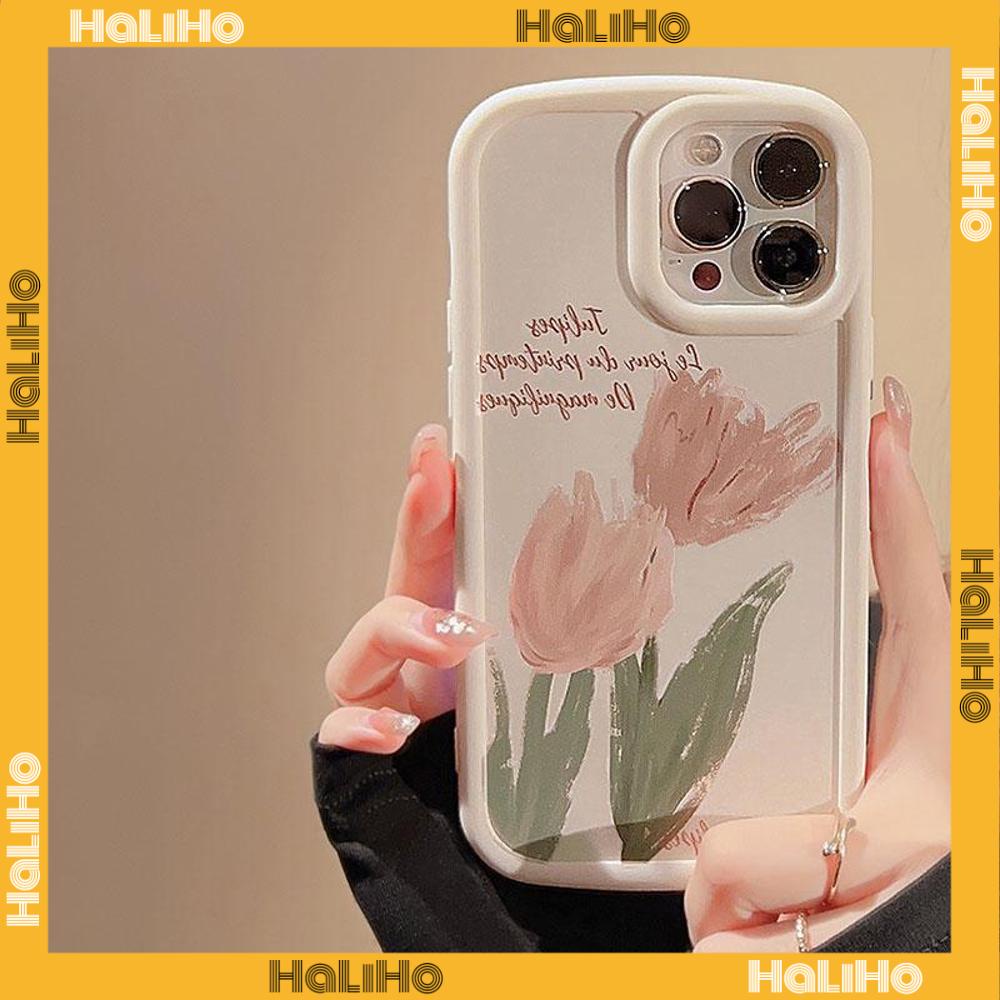 Ốp lưng iPhone 11 Ốp Lưng iPhone Matte Bubble Ốp Điện Thoại TPU Mềm Chống Sốc Bảo Vệ Camera Hoa Tulip Trắng Đơn Giản Tương thích với iPhone 14 Pro max 13 Pro max 12 Pro Max 11 xr xs max 7 8