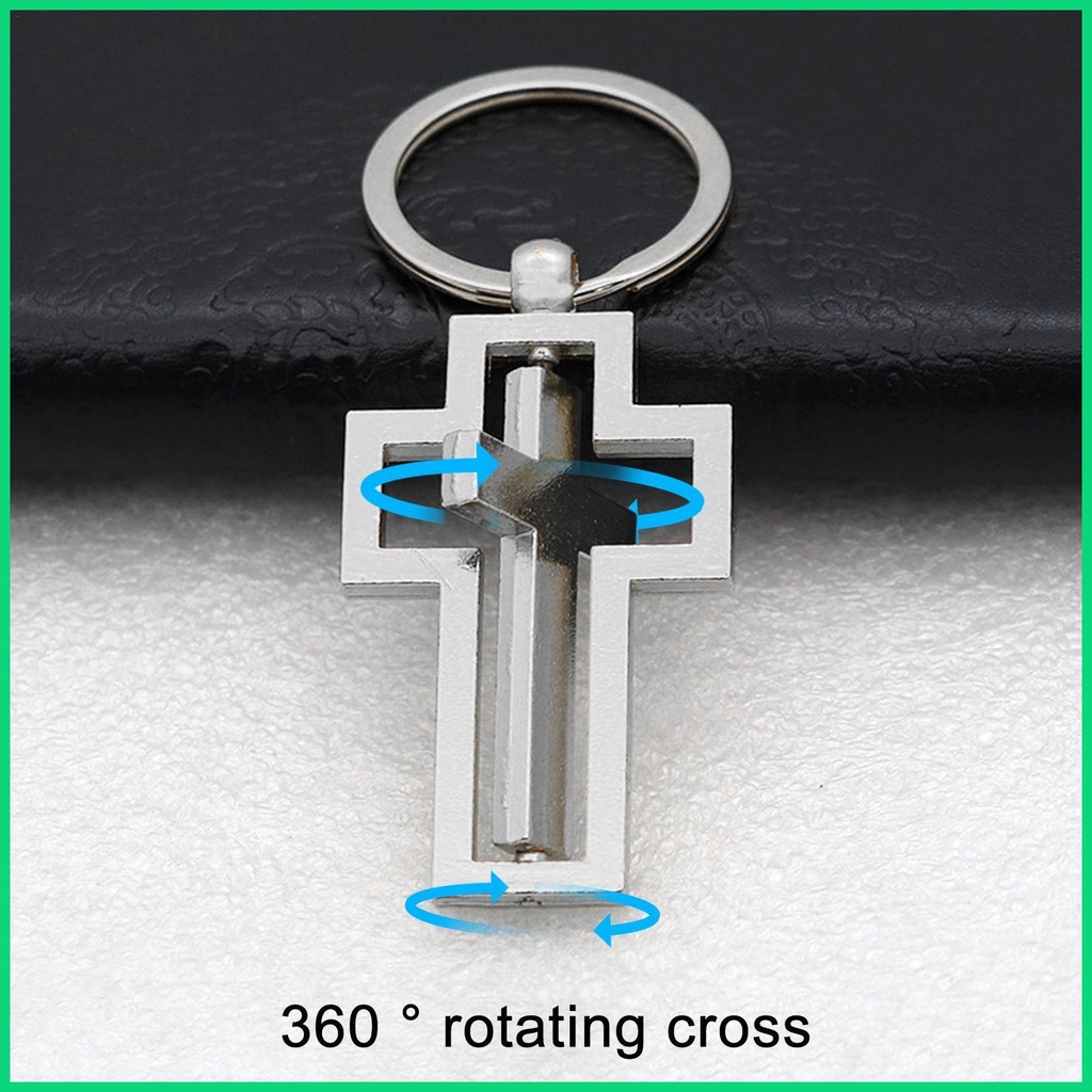 Móc Khóa Xoay 360 Độ Bằng Kim Loại Hình Thánh Giá