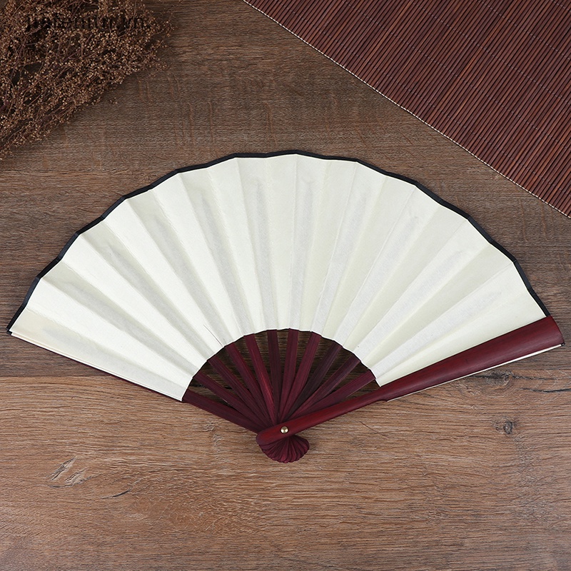 1 Quạt Xếp Cầm Tay Bằng Tre Màu Trơn Phong Cách Trung Hoa Nhật Bản DIY