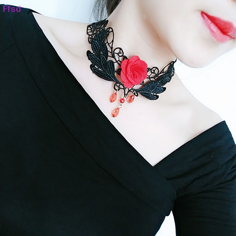 Vòng Cổ Choker Ren Phong Cách Gothic Punk Cổ Điển Thời Trang Cho Nữ