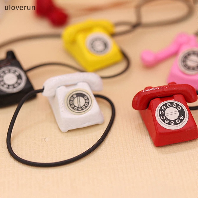 Điện Thoại Bàn Đồ Chơi Mini Phong Cách Retro Cho Nhà Búp Bê