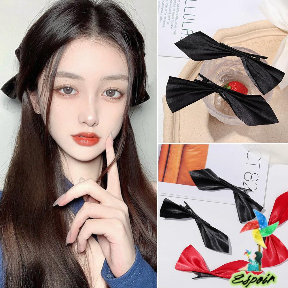 ESPO Set 2 Kẹp Tóc Nơ Ruy Băng Dễ Thương Cho Nữ