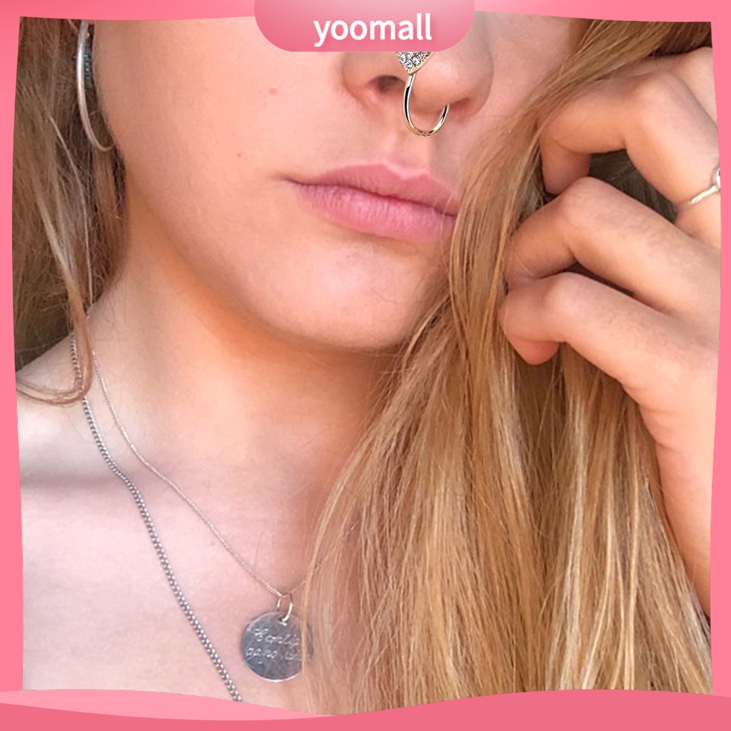 Khuyên Mũi Hợp Kim Đính Đá Hình Trái Tim Xinh Xắn