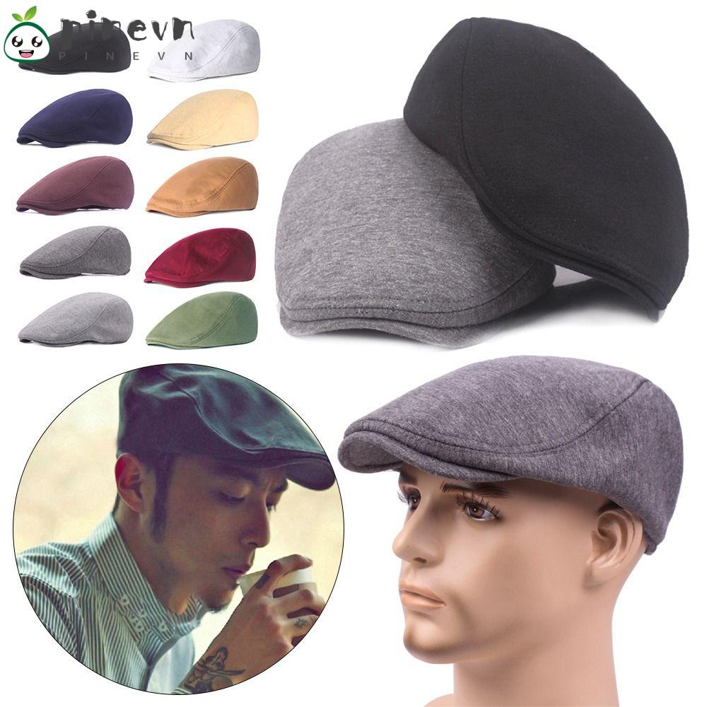 PINEVN Mũ Beret Vải Len Màu Sắc Retro Thời Trang Xuân Thu Cho Nam