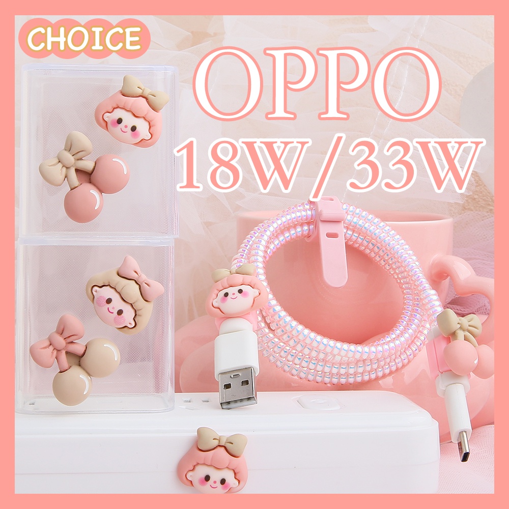 Vỏ Bảo Vệ Hộp Sạc Tai Nghe OPPO 18w 33w 18w / 33w Họa Tiết Cherry / Cô Gái Dễ Thương Tiện Dụng