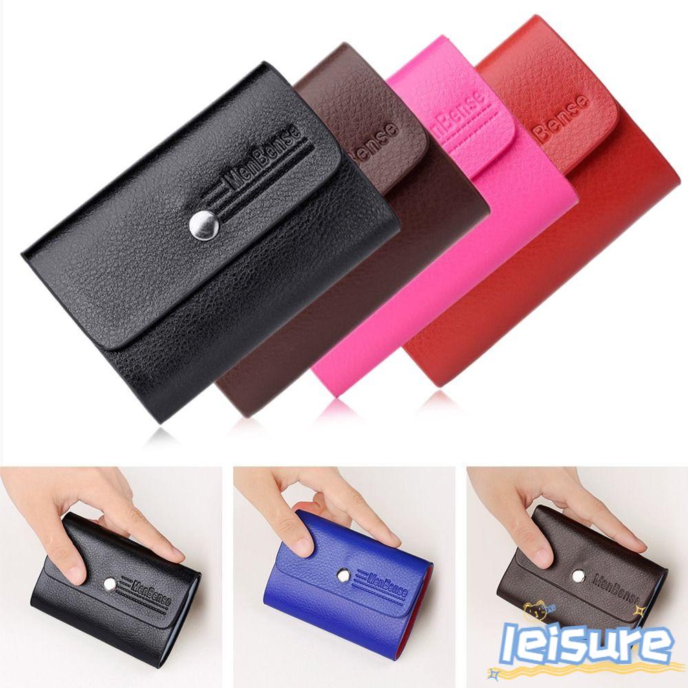 LEISURE Vỏ Đựng Thẻ 26 Ngăn Màu Trơn Dành Cho Nam Nữ