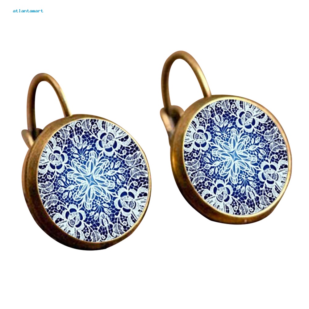 Túi Đựng Đồ Dùng Cao Cấp Tiện Dụng| Khuyên Tai Nữ Trang Dáng Tròn Họa Tiết Hoa Mandala Độc Đáo