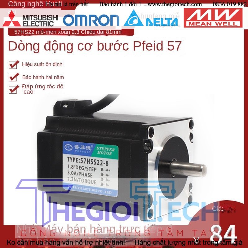 Step motor 57 Trục 8mm Động Cơ Bước 57hs22 57BYG250 57BYG250D PFDE DM542 Mô-men Xoắn 1.8N 2.2N.M 2.5N Hai Pha Bốn Dây 3A - 57BYG250C 1.8N 8MM