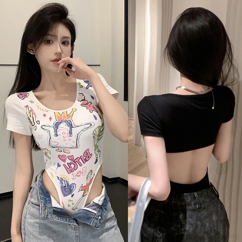 Áo liền quần Cổ Vuông Họa Tiết Bánh Sữa Y2K Dễ Thương Cho Nữ