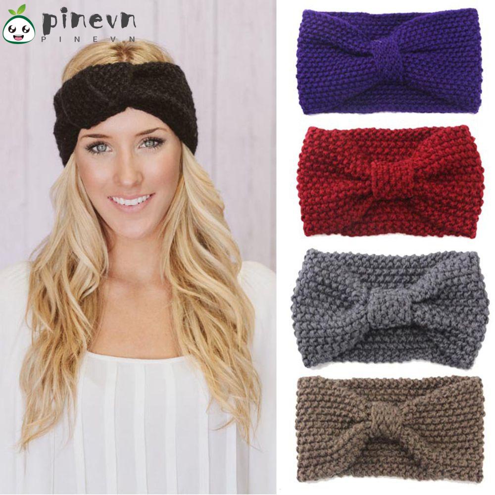 PINEVN Băng Đô Len Đan Thủ Công Bản Rộng Ấm Áp Mùa Đông Mới