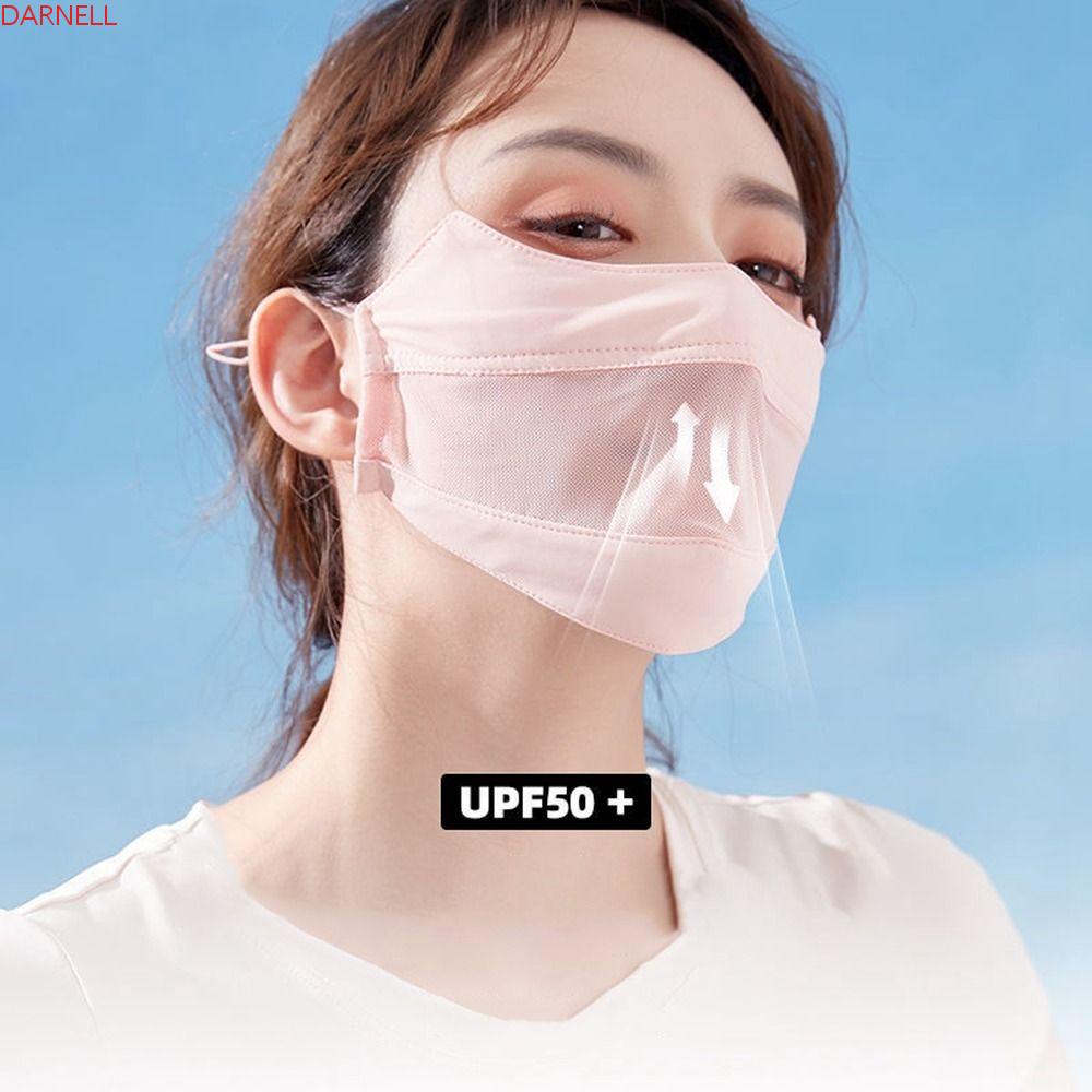 DARNELL Khăn Che Mặt Bằng Lụa Lạnh Co Giãn Thoáng Khí Chống Tia uv Màu Trơn Bảo Vệ Mắt Cho Nam