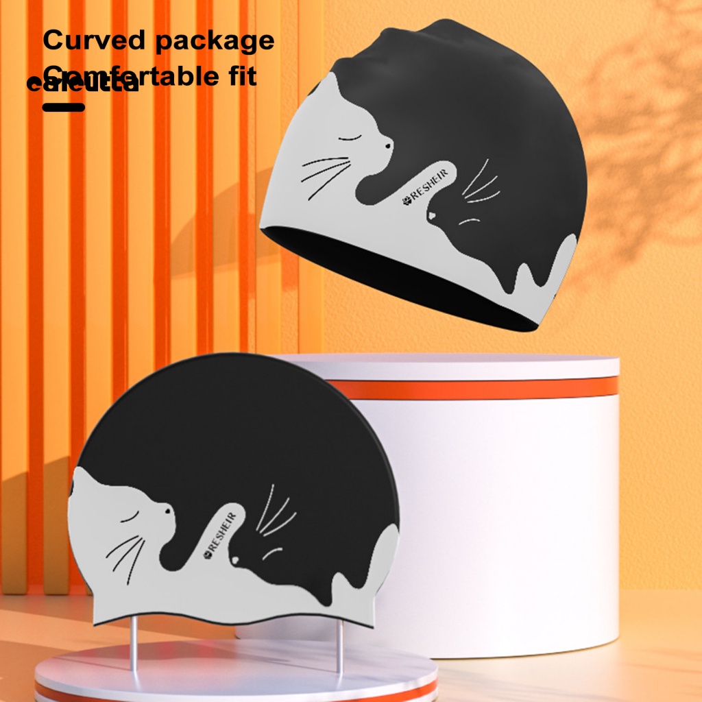 Mũ Bơi Silicon Chống Thấm Nước Họa Tiết Hoạt Hình Bảo Vệ Tai Cho Bé