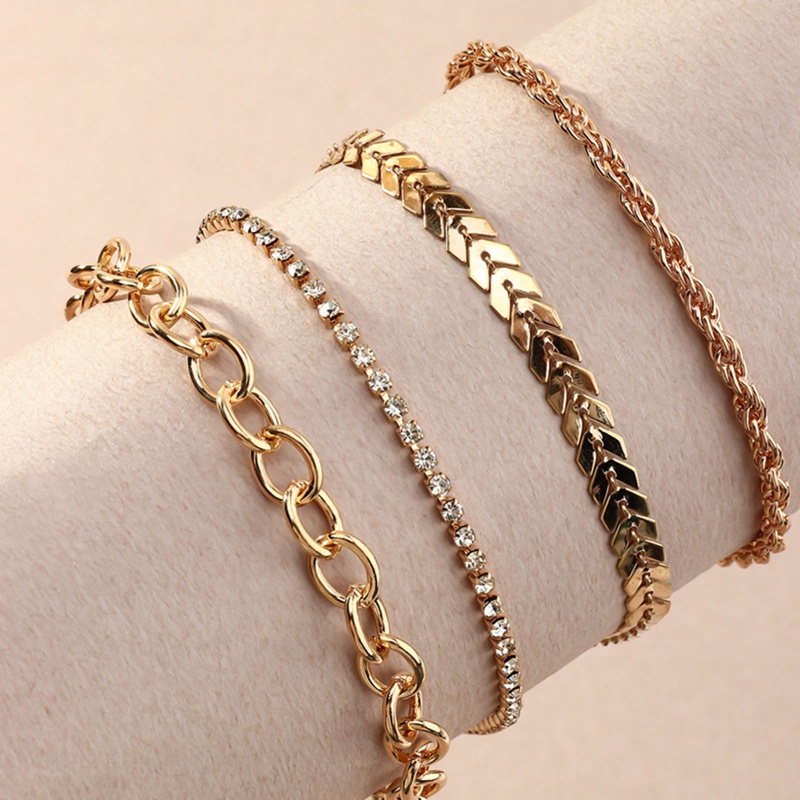 Ygt Set 4 Lắc Chân Hình Bướm / Ngôi Sao / Trái Tim Thời Trang Cho Nữ