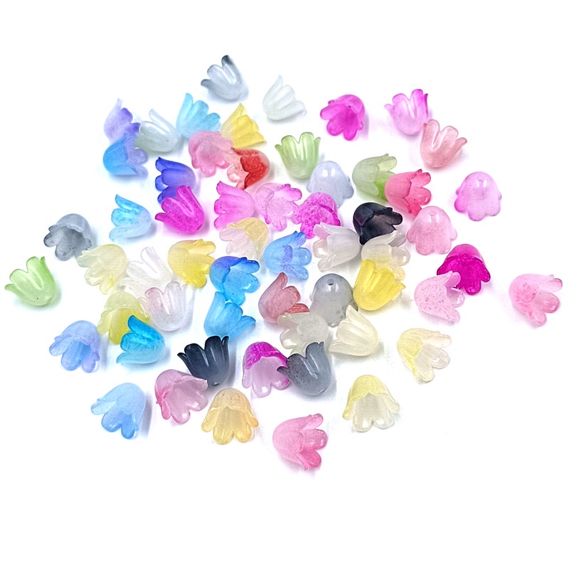 Bộ 20 Hạt Xỏ Lỗ Hình Hoa Lan Làm Trang Sức Bằng Acrylic Thời Trang DIY