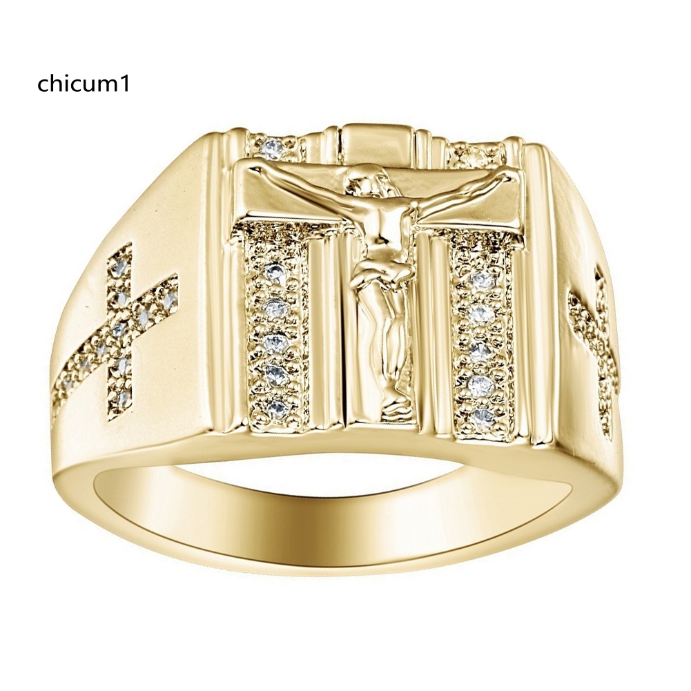 Nhẫn Hình Thánh Giá Đính Đá Thời Trang Dành Cho Nam Và Nữ