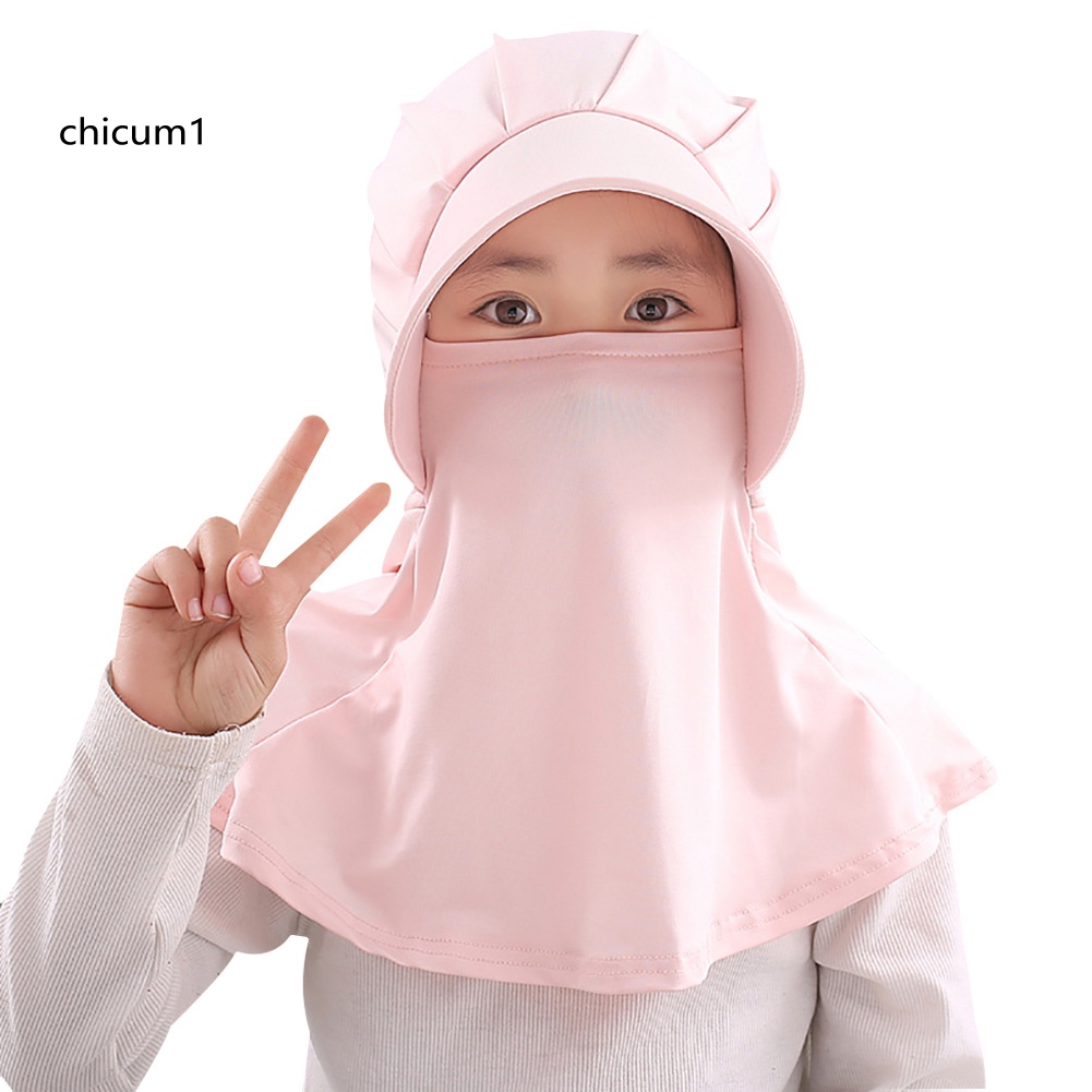 Mũ Che Mặt Vành Rộng Chống Tia UV Màu Trơn Có Thể Gấp Gọn Dành Cho Người Lớn Và Trẻ Em