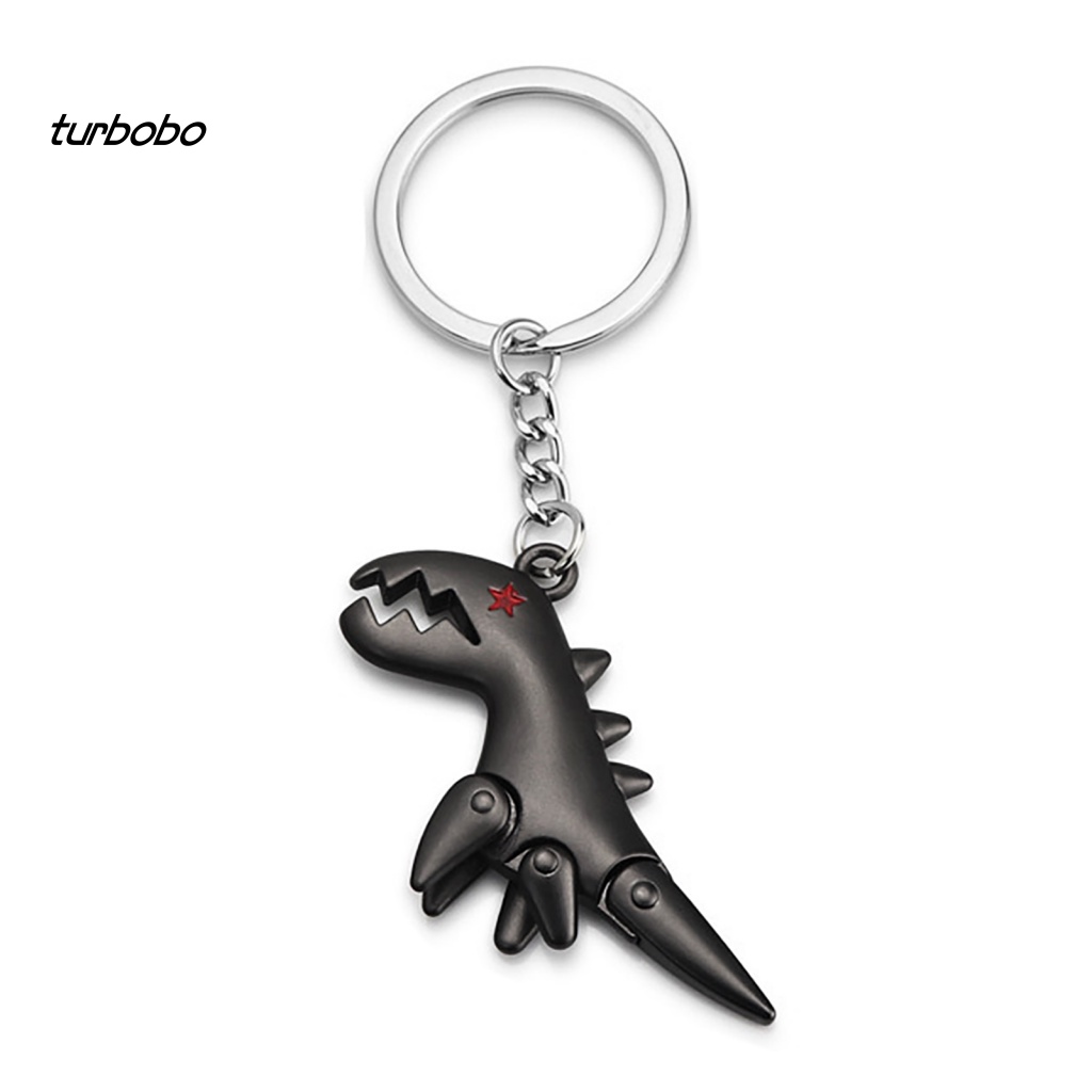 Móc Chìa Khóa Xe Hơi Bằng Kim Loại Mạ Điện Hình Khủng Long Mắt Ngôi Sao Kiểu Retro Đa Năng
