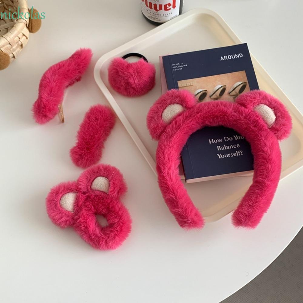 NICKOLAS Băng Đô Tai Gấu Bông Hoạt Hình Dễ Thương Cho Nữ