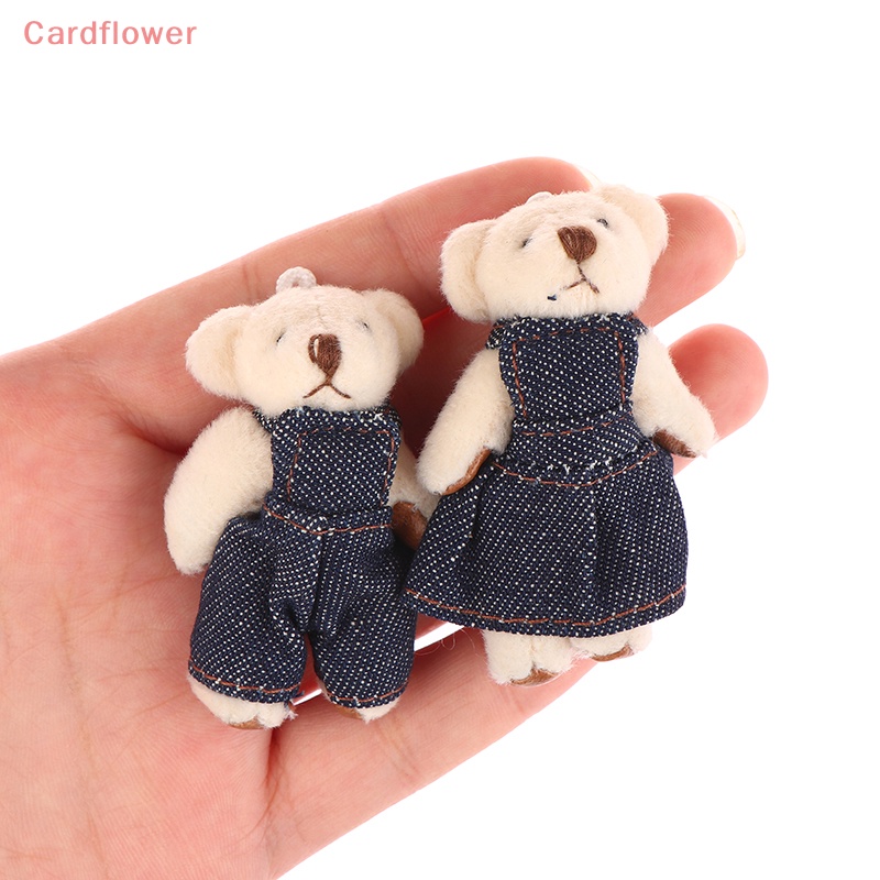 Bộ 2 Móc Khóa Hình Gấu / Thỏ Nhồi Bông 5cm Dễ Thương