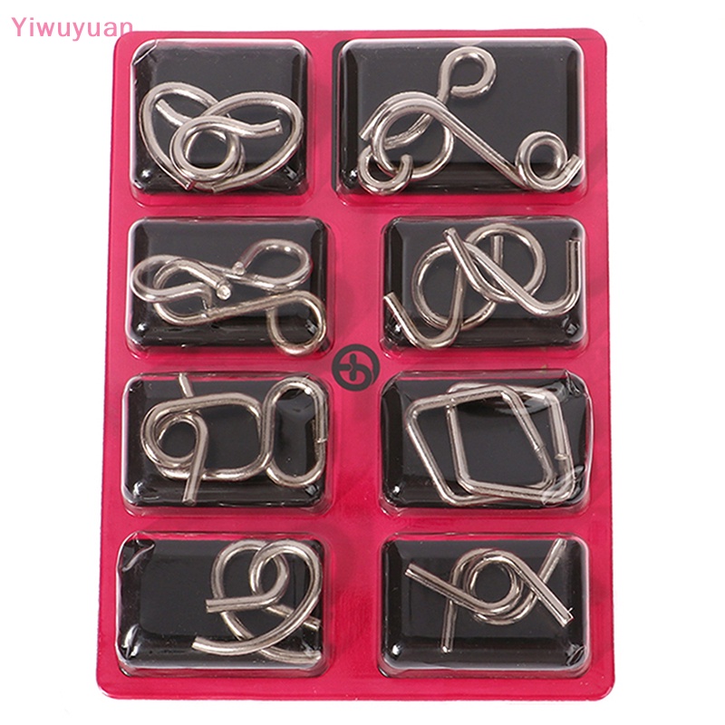 Bộ Đồ Chơi Xếp Hình Bằng Kim Loại 8 Chi Tiết Phát Triển Trí Tuệ IQ Mới