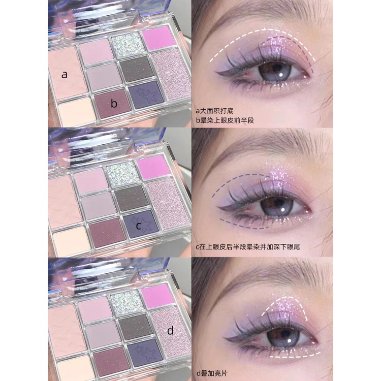 Bảng Phấn Mắt SHEDELLA Mười Màu Lì Sáng Đất Cho Học Sinh