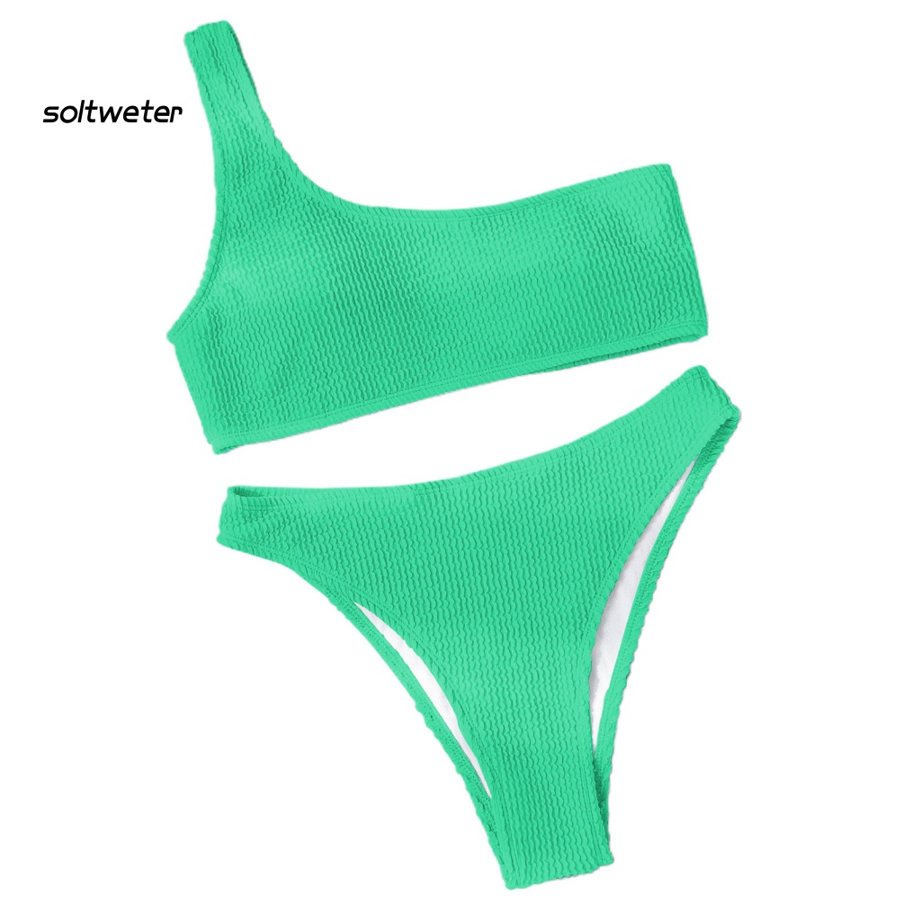 Bộ Bikini 2 Mảnh Lưng Cao Mềm Mại Thoải Mái Cho Nữ